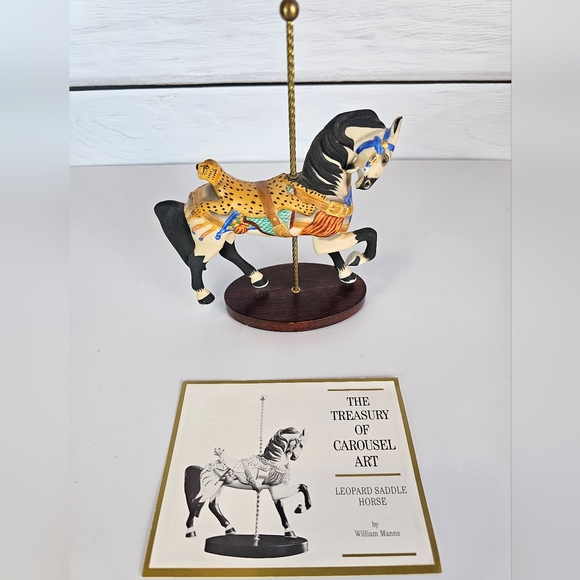 LEOPARD SADDLE HORSE FRANKLIN MINT - TREASURY OF CAROUSEL ART - 1988 - Picture 4 of 5
